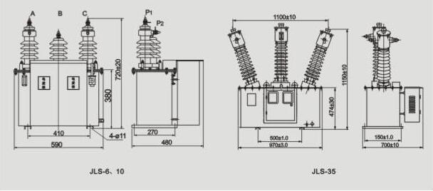 JLS-35型高压油浸式计量箱产品结构图