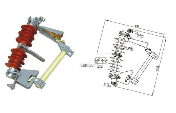 HRW7-10KV户外跌落式熔断器结构图