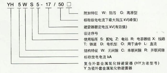 HY5WR-51/134保护电容组型避雷器含义图