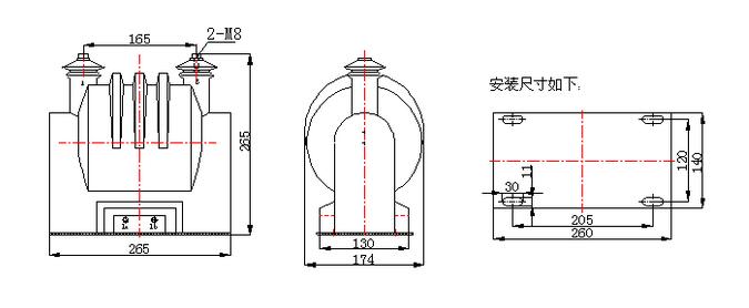 JDZ-10型电压互感器安装尺寸图